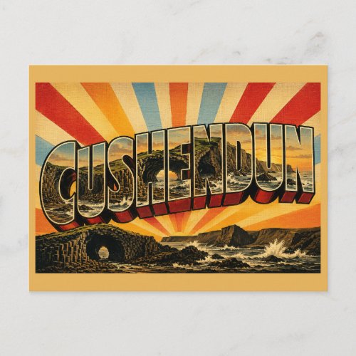 Cushendun Caves Northern Ireland Vintage Travel Postcard