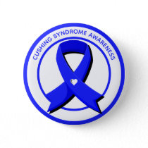 Cushing Syndrome Awareness Blue Ribbon Button