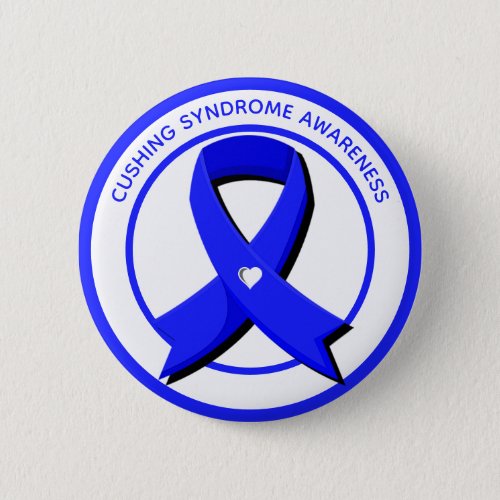 Cushing Syndrome Awareness Blue Ribbon Button