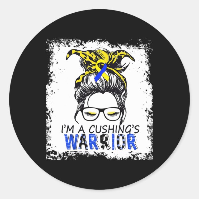 Cushing Syndrome Warrior  Classic Round Sticker (Front)