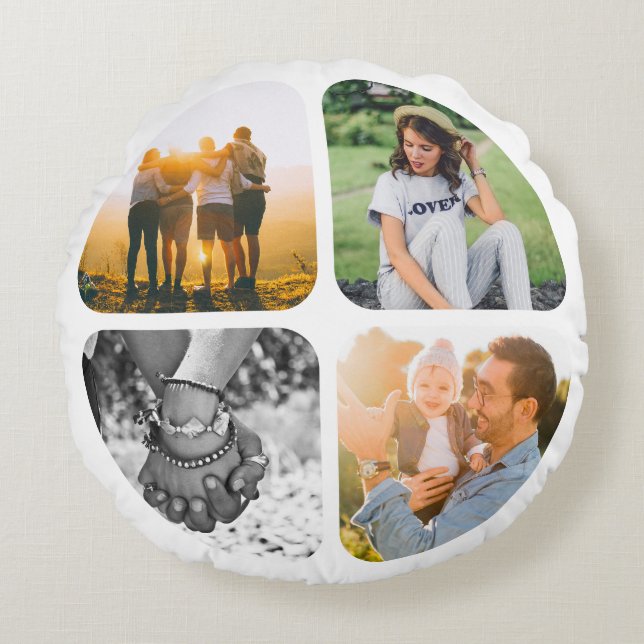 Cushion 8 Photo Double Sided Round Template (Front)