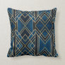 Cushion - Art Deco Blue & Gold Mirrored