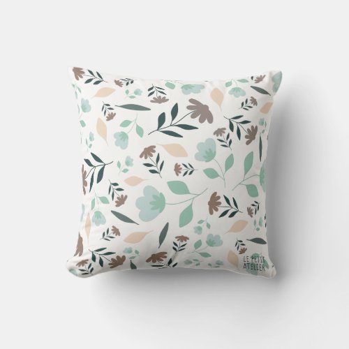 Cushion Blue floral pattern