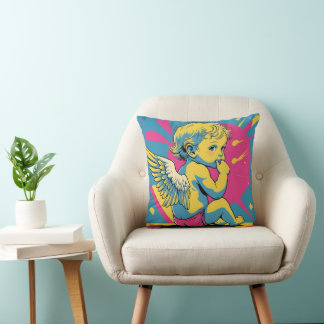 cushion, interior decoration. angel, 天使 クッション throw pillow