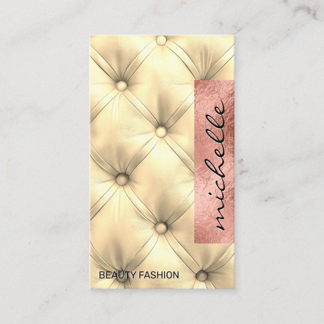 Cushion Material | Luxury Rose Foil Business Card (Front)