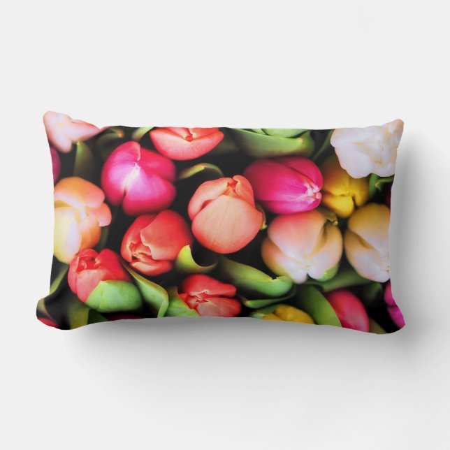 Cushion:Real Summer Flowers Lumbar Pillow (Front)
