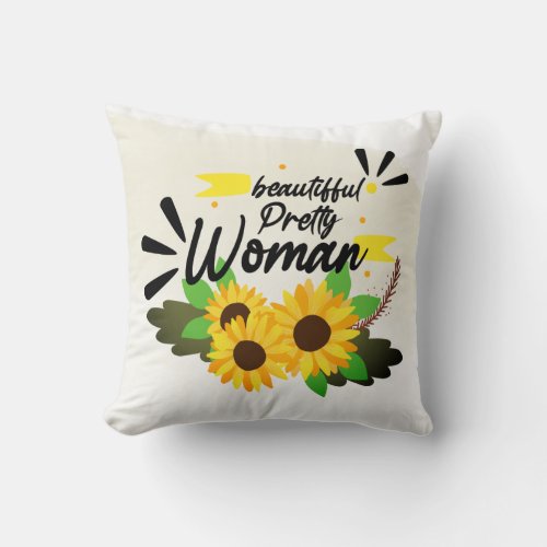 Cushion Sunflower design watercolor background