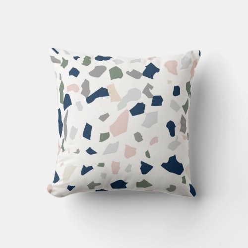 Cushion  terrazzo pattern in blue green and pink