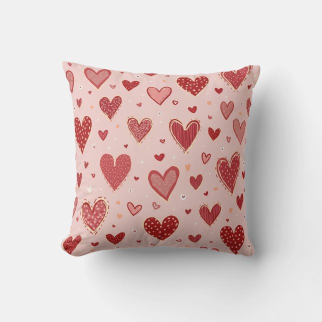 Cushion with lots of heart logos (Front)