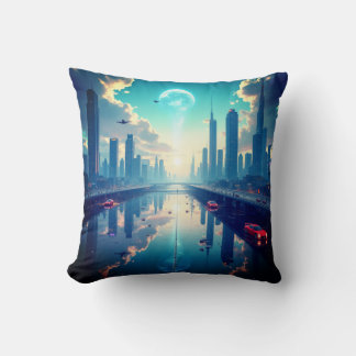 Cushion with nice city background