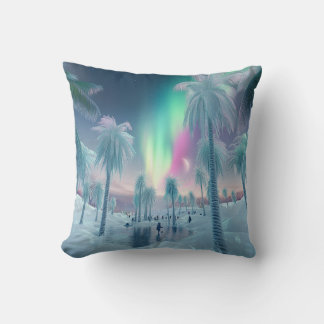 Cushion with Northern Lights and Palm Trees - Drea