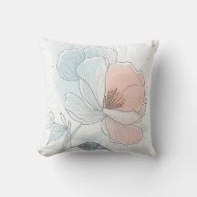 cushion with stylized flowers