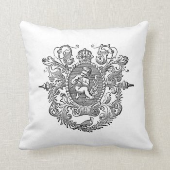 Cushion With Vintage Typography Cherub Design by VintageImagesOnline at Zazzle