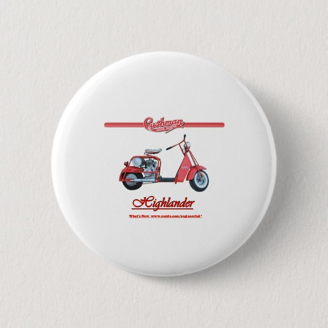 Cushman Highlander Scooter Pinback Button (Front)