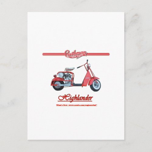 Cushman Highlander Scooter Postcard