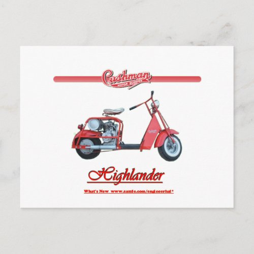 Cushman Highlander Scooter Postcard