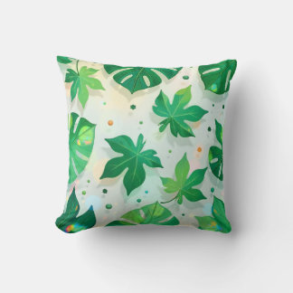 Cusion of Leaves Throw Pillow