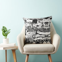 Cusion Pillow Funky Dancing Man Pattern Artwork