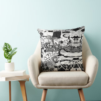 Cusion Pillow Funky Dancing Man Pattern Artwork