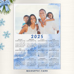 Cusom 2025 Photo Calendar Magnet Blue White Ocean<br><div class="desc">This elegant modern 2025 calendar magnet is easy to customize with a personal photo to create a unique keepsake for your loved ones. The blue and white design with your picture is cute for costal style interiors, and is a practical gift idea. Click "Personalize" ("View Product Details" / "Personalize") and...</div>