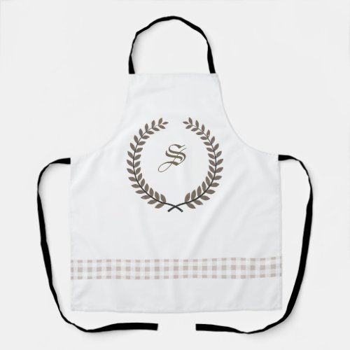 Cusom Monogram Farmhouse | Initial Gingham Kitchen Apron