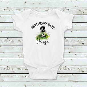 Cusom Name Soccer Ball Boys Cute Baby Bodysuit