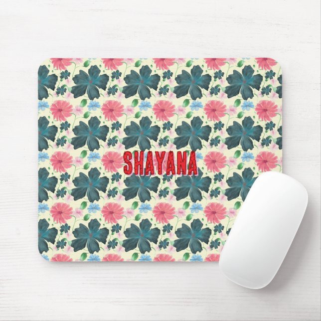 Cusom Watercolor floral pattern gift   Mouse Pad (With Mouse)