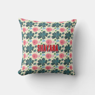 Cusom Watercolor floral pattern gift Throw Pillow