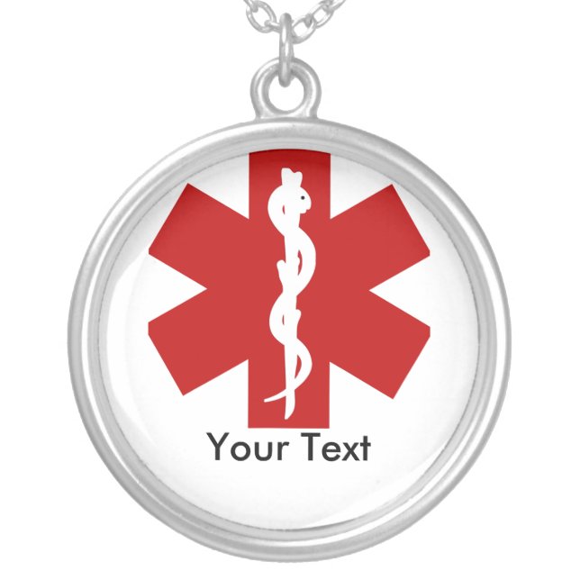Cusomizable Medical ID Alert Necklace (Front)