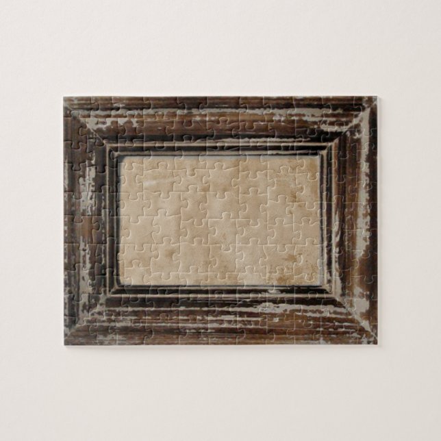 Cusomizable Rustic Frame Jigsaw Puzzle (Horizontal)