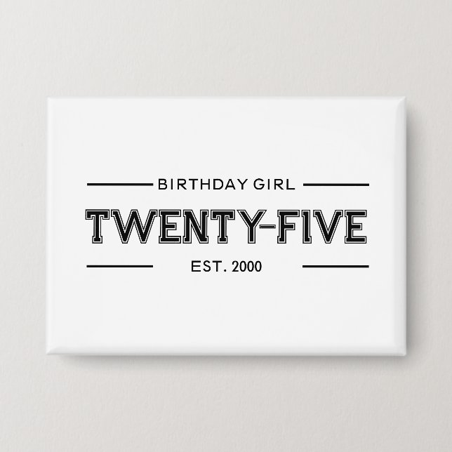 Cusomized Birthday Girl Button (Front)