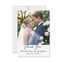 Cusotm couple Name and Photo Thank You Card