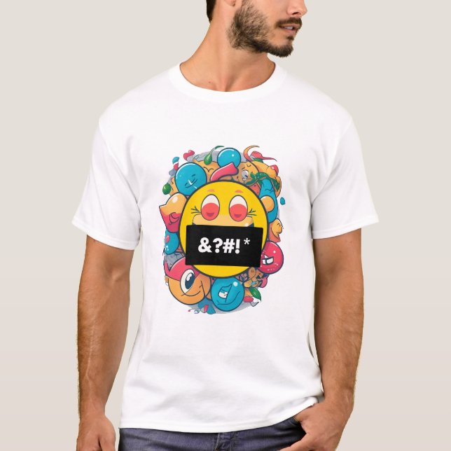 Cussing Emoji - Censored Swearing T-Shirt (Front)