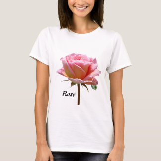 Cust. Text & - Photo Pink Rose Template T-Shirt