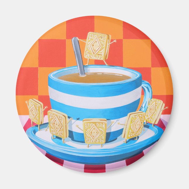 Custard Cream Tea Magnet (Front)