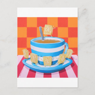 Custard Cream Tea Postcard