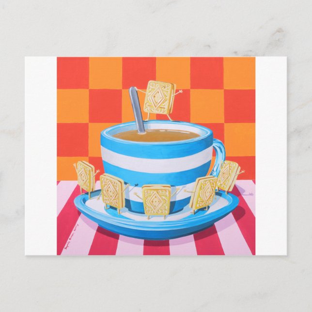 Custard Cream Tea Postcard (Front)
