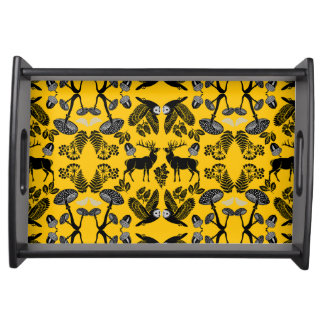 Custard Woodland Oak Leaf Nature Rustic Serving Tray