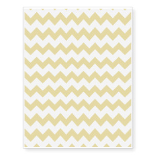 Custard Yellow White Chevron Pattern Temporary Tattoos
