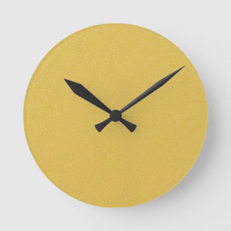 Custard YELLOW with fine faux Glitter Round Clock