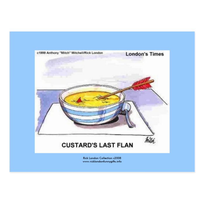 Custards Last Flan Funny Cartoon Postcards Post Card