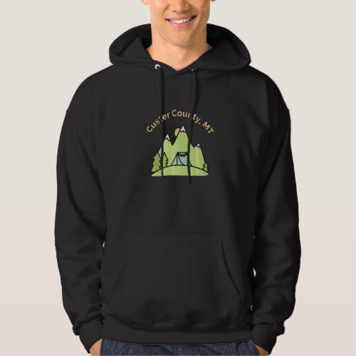 Custer County Mt Mountains Hiking Climbing Camping Hoodie