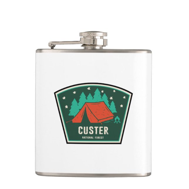 Custer National Forest Camping Flask (Front)