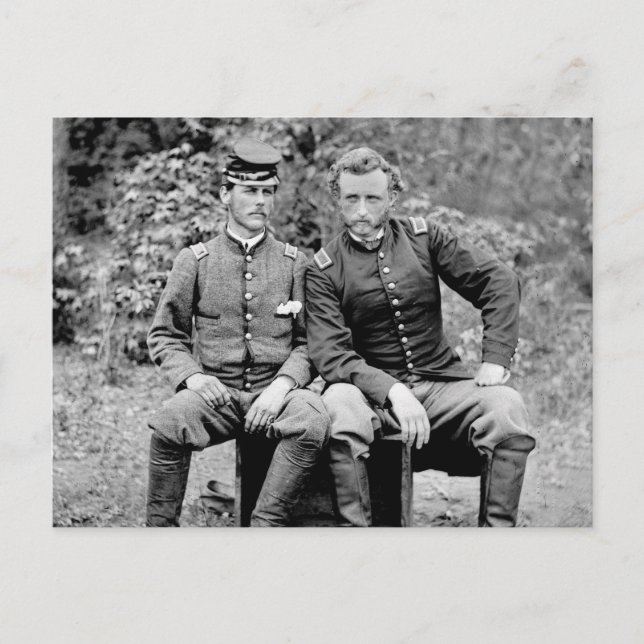 Custer & Prisoner, 1862 Postcard (Front)