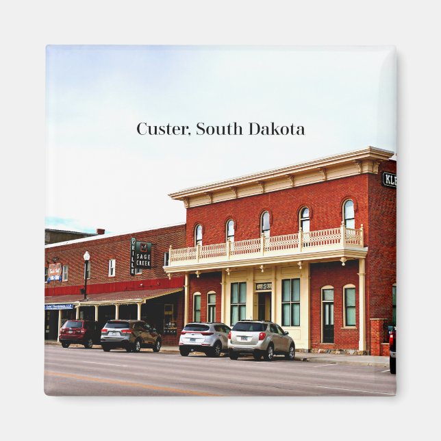 Custer, South Dakota labeled photo Magnet (Front)