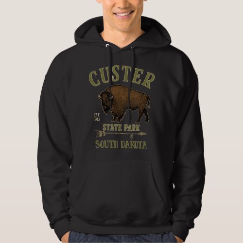 CUSTER STATE PARK Bison South Dakota souvenir  Hoodie