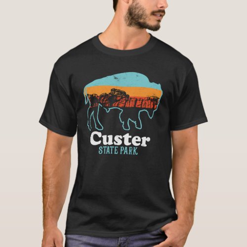 Custer State Park Retro South Dakota Bison T_Shirt