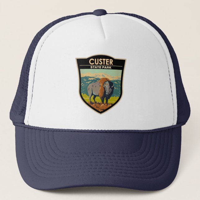 Custer State Park South Dakota American Bison Trucker Hat (Front)