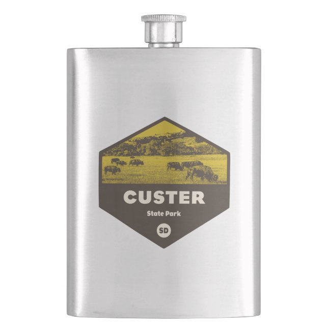 Custer State Park South Dakota Flask (Front)