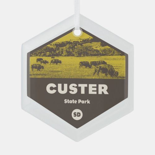 Custer State Park South Dakota Glass Ornament